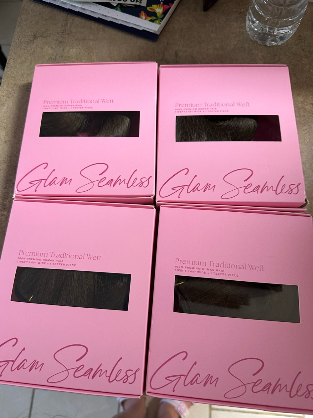 New Glam Seamless Premium Trad. Weft Hair Extensions in 22”/2A/ 5&1/4 boxes